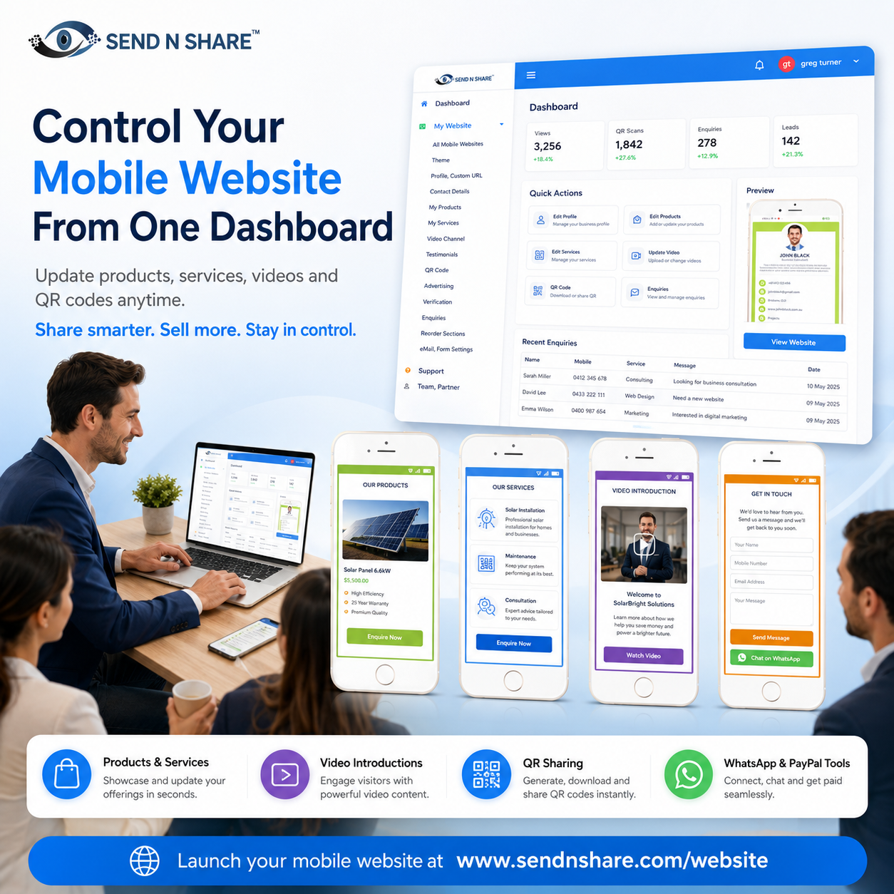 Send N Share user dashboard